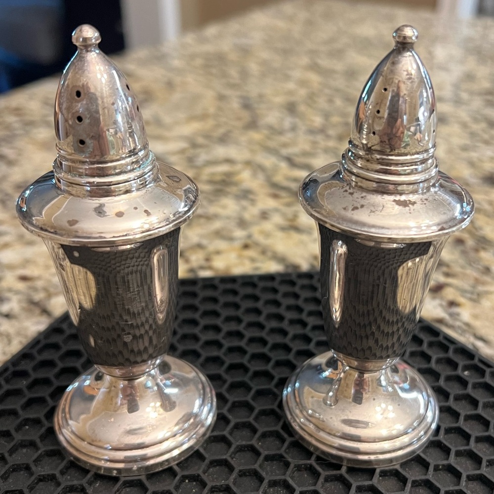 STERLING SILVER salt & pepper shakers